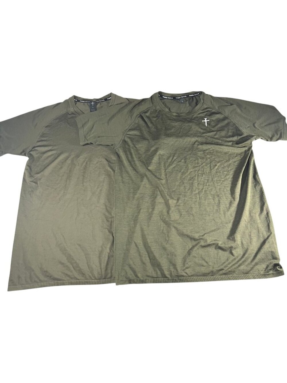 Three Nails Mens Green Seamless Athletic Performance Shirt Size Large Bundle